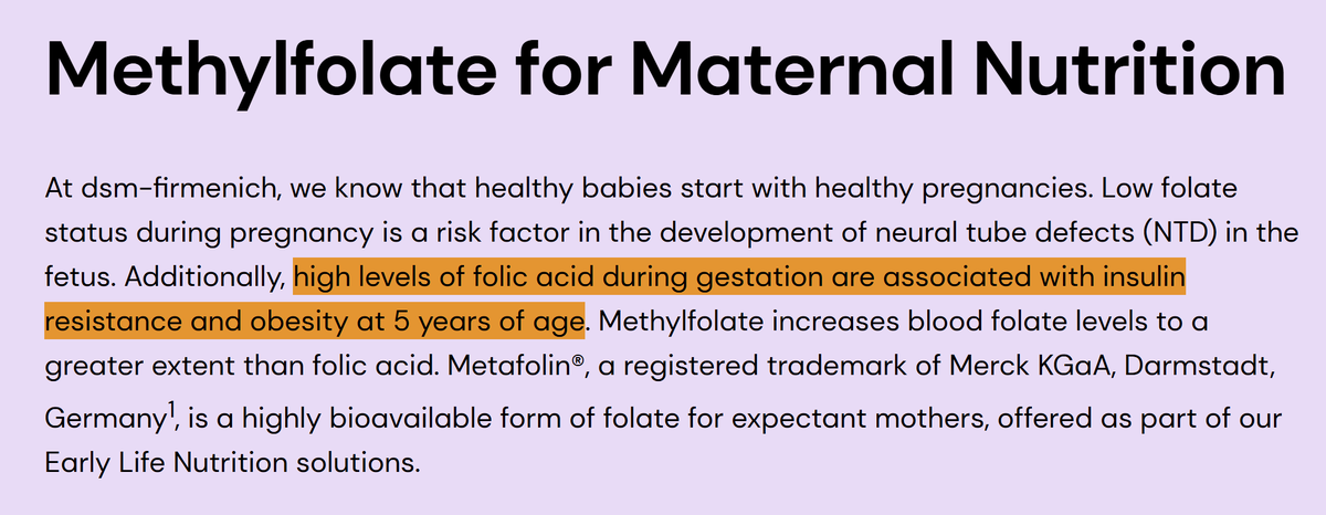 ClareCraigPath's tweet photo. From the manufacturer of folic acid...  (who is also trying to sell a version that is closer to natural folate).

Sign petition: https://t.co/uM3xV2wwmC