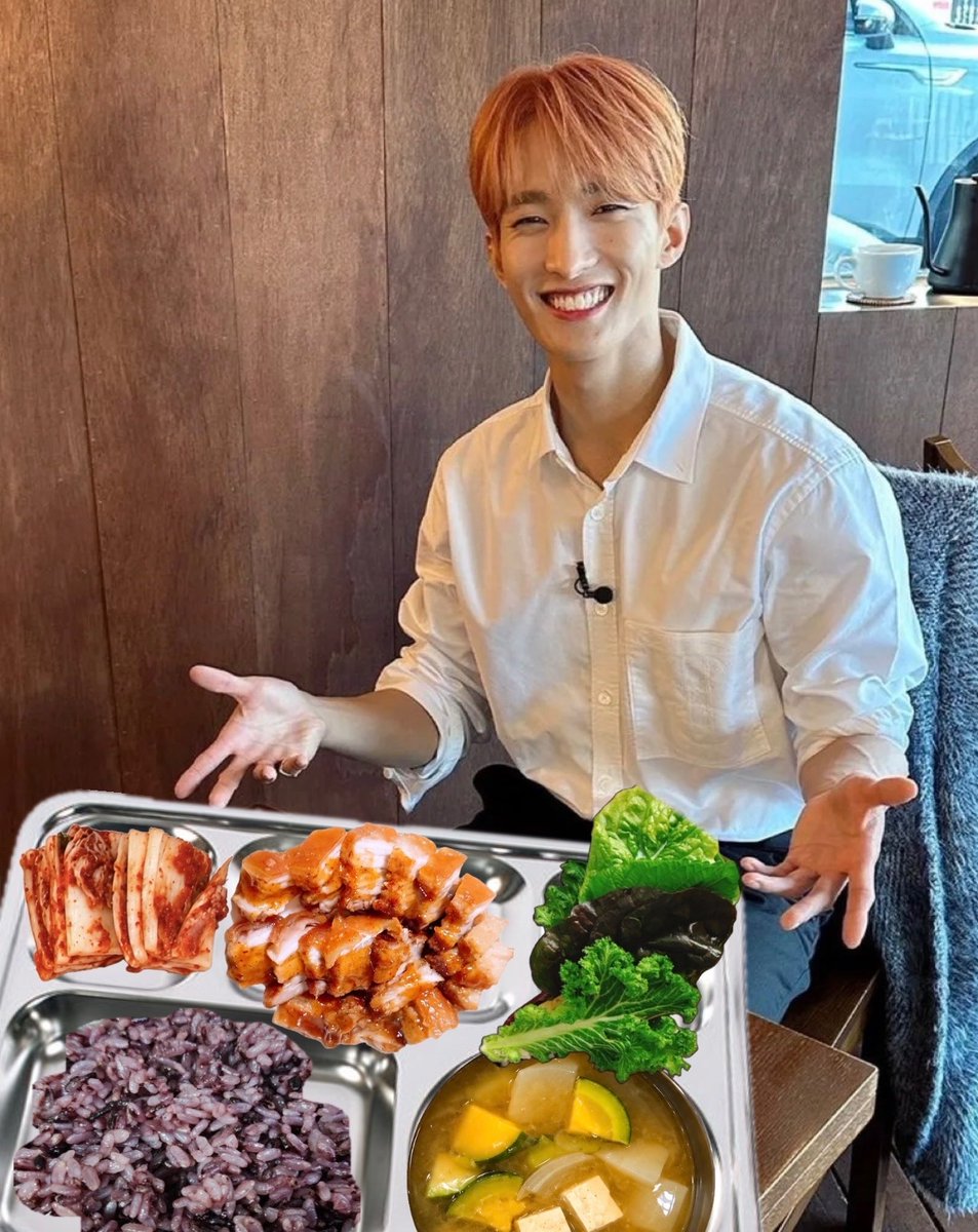 DK_eating's tweet photo. 260909 중식 🍽️

흑미밥
호박된장국
삼겹살껍데기구이
모듬쌈
배추김치

#이석민의식판 #도겸 #DK #seventeen #세븐틴 https://t.co/CDS5HjFgx2