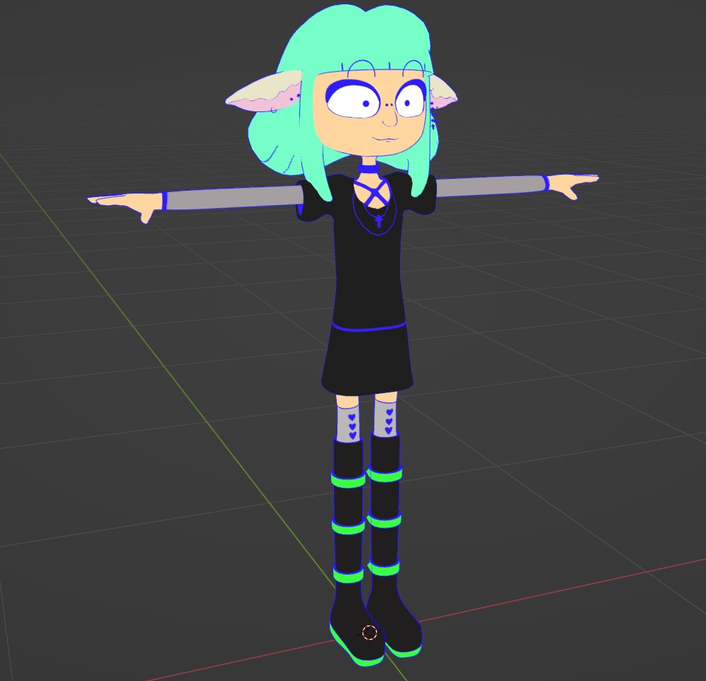 3dgammer's tweet photo. #3d #blender #vrchat #lsp #WillowLSP #Willow
Made a model of Willow from Lesbian Space Princess, I thought it would be cool to make a model since I haven't seen any around yet. Still deciding if ill upload the model files but it will be in VRC! Photos taken in Blender and Unity! https://t.co/45kvPLtm2Q