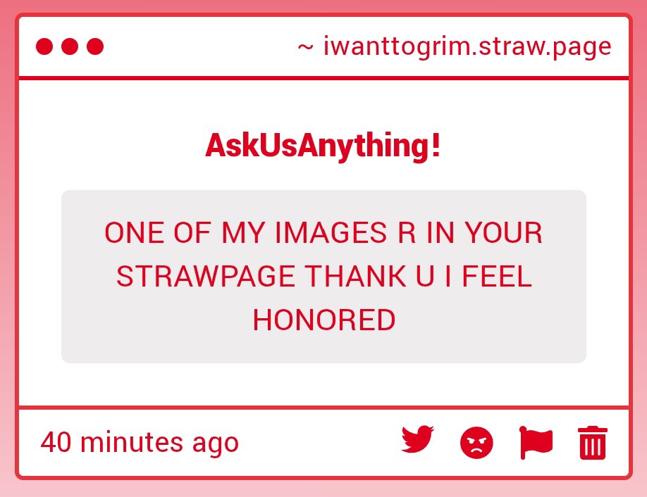 IWantToGrim's tweet photo. LMAO WE RLLY LOVES IT SO WE GOTTA PUT IT ON OUR STRAWPAGE SO PPL COULD SEE THEM TOO LOL WE LOVE IT SM!!!!
-❓ https://t.co/LfFfZwMixL