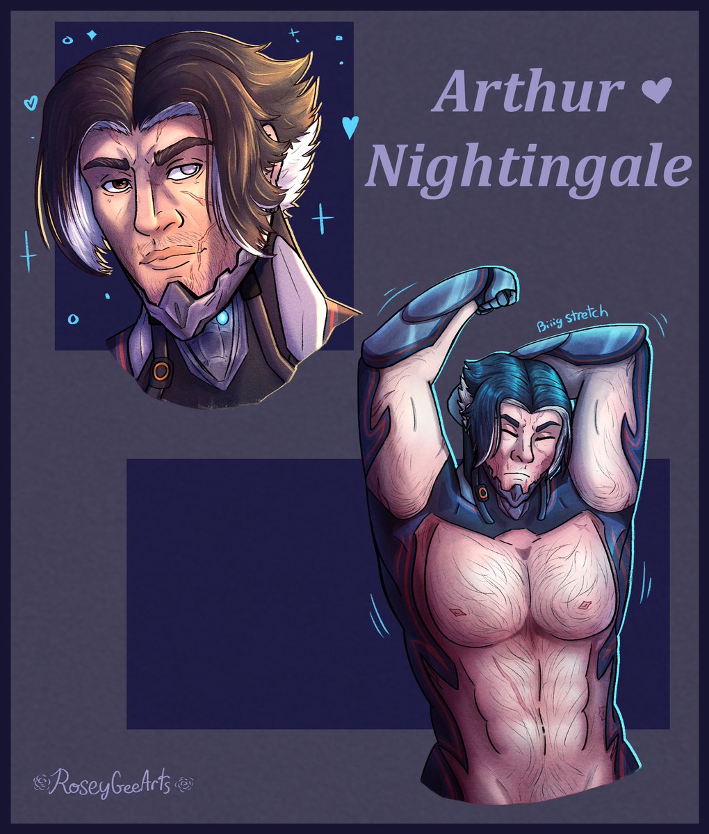 RoseyGeeArts's tweet photo. Arthur Nightingale

Been playing a lot of Warframe lately and had to draw my favorite Hex member. Also took the chance to practice some lighting and anatomy. Plan on doing similar pages for the other Hex members too!
#warframe #warframefanart https://t.co/R4JLwFo1Uj