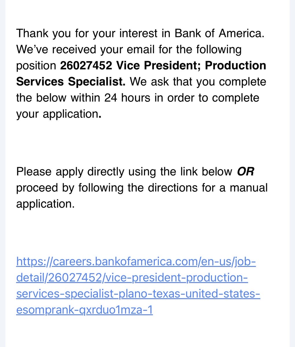 patriotocnow's tweet photo. Found a Bank of America perm role on https://t.co/hIf6KjnlD4. Applied.
They emailed back. Sent a link to “apply.”
Link was dead.
I told them the link didn’t work.
They said: fill out all these forms and send them back if you’re still interested.
That’s not recruiting. That’s a maze. Apply → broken link → more paperwork → hope you give up.
PERM ads exist so U.S. workers get a real shot. This process is designed so we don’t.
I’ve got the emails.
#PERM #H1B #BankOfAmerica @USLaborIG