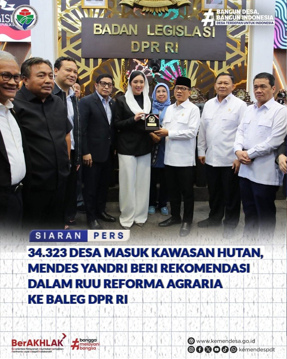 fian_tyo's tweet photo. MENTERI DESA PDT Yandri Susanto  merekomendasikan sejumlah solusi untuk menangani konflik agraria yang terjadi di desa, khususnya yang berada di dalam atau berbatasan langsung dengan kawasan hutan
#Desakawasanhutan #KemendesaPDT #BangunDesaBangunIndonesia https://t.co/3u4PkCbIaI