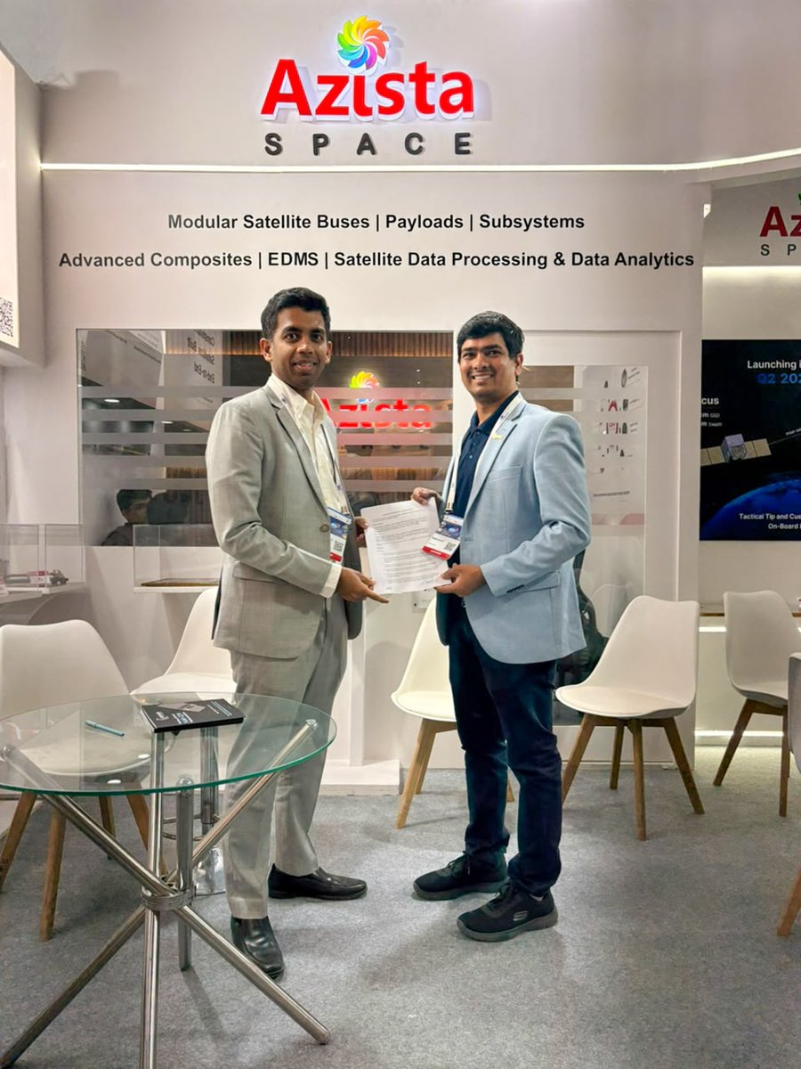 SanyarkSpace's tweet photo. Excited to partner with @azistaspace! 

Our MoU will enable "Nav-Com payload demonstrations on Dhrona-2" and future missions, with Dhrona-2 targeted for Q4 2027.

From technology demonstration to future constellations.  Upwards and onwards! 

#SanyarkSpace #AzistaSpace #Dhrona2 https://t.co/QsSVQbjaaL