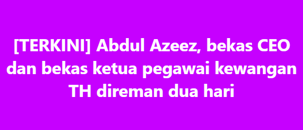 SinarOnline's tweet photo. Abdul Azeez, bekas CEO dan bekas ketua pegawai kewangan TH direman dua hari
Bekas Pengerusi Lembaga Tabung Haji (TH), Datuk Seri Abdul Azeez Abdul Rahim direman dua hari di Mahkamah Sesyen di sini pada Rabu.
BACA: https://t.co/3tkPItWQi0
#sinarharian #beritaterkini #AbdulAzeez #TH