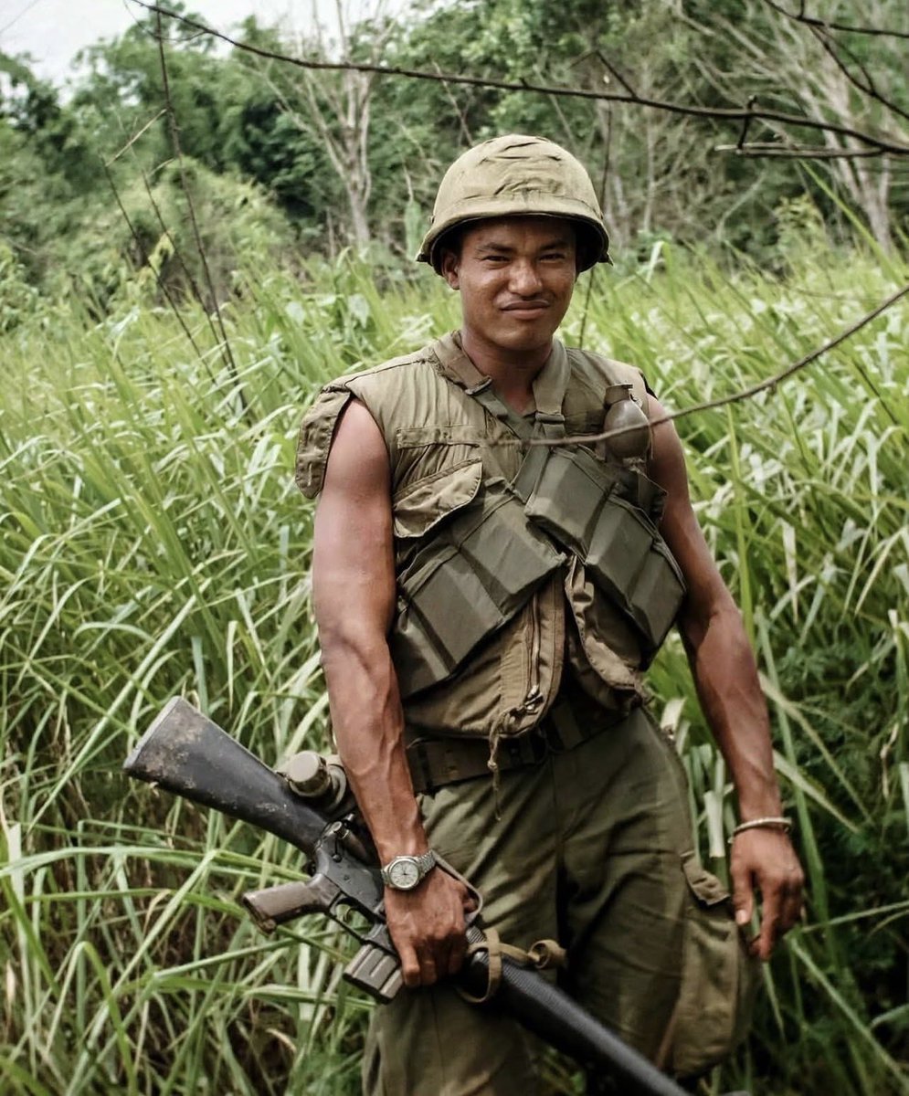 MilitaryCooI's tweet photo. 19 year old U.S. Army PFC Rick Pilgrim of the 199 light infantry brigade.

South Vietnam, 1969. https://t.co/iSKTKotf44