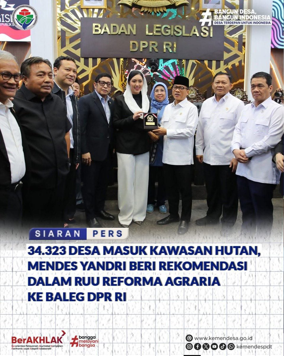 yeny_eni's tweet photo. MENTERI DESA PDT Yandri Susanto  merekomendasikan sejumlah solusi untuk menangani konflik agraria yang terjadi di desa, khususnya yang berada di dalam atau berbatasan langsung dengan kawasan hutan
#Desakawasanhutan #KemendesaPDT #BangunDesaBangunIndonesia https://t.co/n6EPyvD4gt