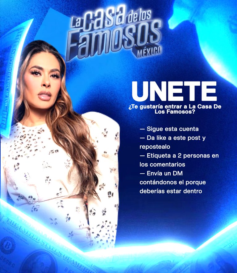 Lacasafkmx's tweet photo. ¿Quieres formar parte de la primera temporada de La Casa de los Famosos México? 
¡Sigue estos pasos para ser parte! https://t.co/KPAn56d6t0