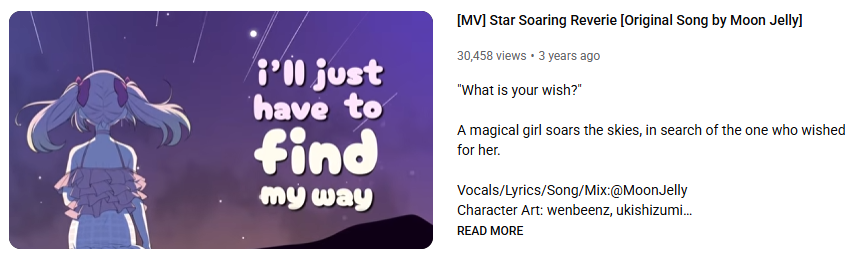 MaybeMaygi's tweet photo. almost 4 years ago, i debuted my 2.0 magical girl model and put together an mv for it. it's been pinned on my youtube homepage since~

this masterpiece by @moonjelly0 has now been successfully force fed 30,000 times to people looking for nerd numbers and guides !! https://t.co/k7lbNIrVUp