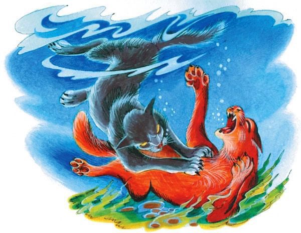 Carnelianight's tweet photo. big fan of the official art depicting hailstar drowning the fuck out of reedwhisker for taking custody of his kids https://t.co/nhUHXnL6aW