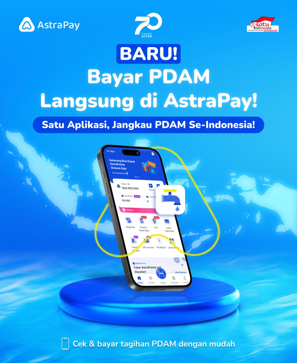 astrapay_id's tweet photo. AWAS AIR PANASSSS, ADA INFO BARU NIH!!! Sekarang bayar PDAM bisa di AstraPay. Jadi di mana pun kamu, tinggal cek tagihan dan bayar deh! https://t.co/9NF163j33U