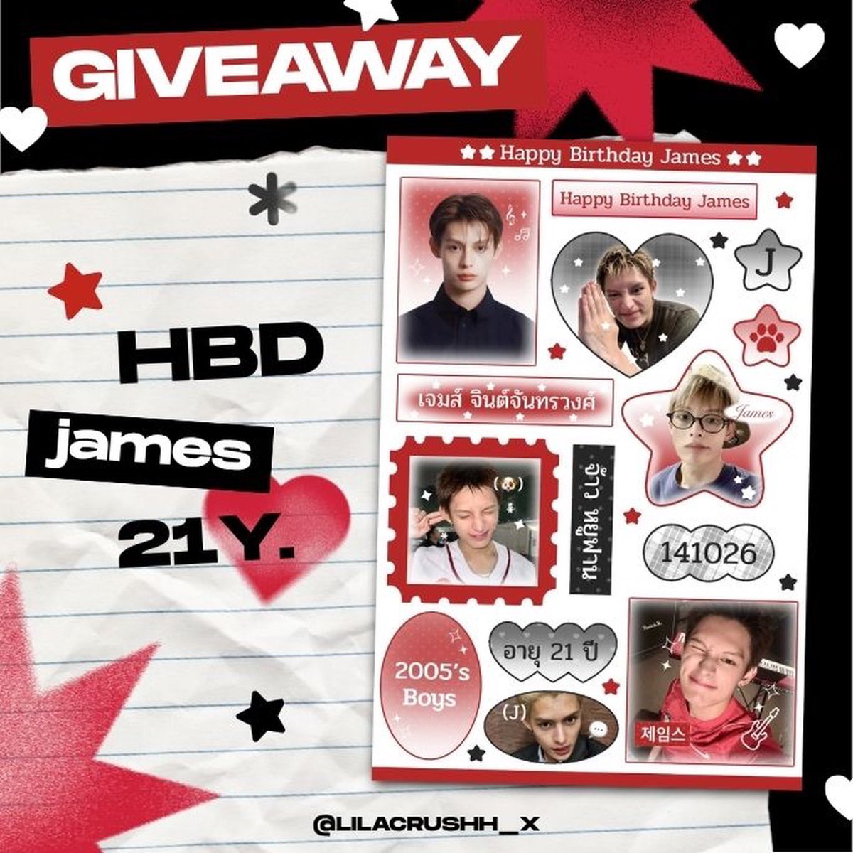 lilacrushh_x's tweet photo. กรุณา RT ด้วยนะคะ ˚ ᡣ𐭩 ˚₊ ☘️👐🏻

แจก Giveaway HBD JAMES 21 y 🎂💘 
 🍥 โปสการ์ด4*6 - สตกไดคัทA6 
    — เหลือ 24 ea

ออกค่าส่ง 40 💞 สนใจเดมได้เบย
 ( คนไหนที่ทักมาแล้วรอบสตก.แล้วเค้าให้โปสการ์ดทุกคนน๊า ) 
#ตลาดนัดcortis #HBD_JAMES_CORTIS https://t.co/1q1cXRwAR4