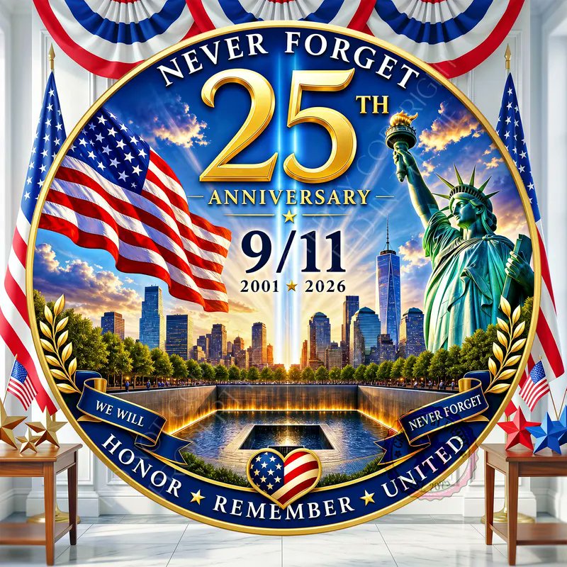 markkratman's tweet photo. 25 years ago we made a promise to "Never Forget". We plan on keeping that promise and we hope that you can join us this Friday for our Annual 9/11 Memorial Ceremony. https://t.co/xmPehC1ftj
