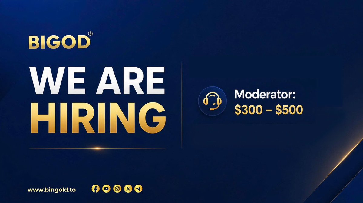 BiGODToken's tweet photo. 🚨 BIGOD IS HIRING 5 MORE MODERATORS!

Our community has been growing fast and so has the number of messages and questions we receive on X

Our current team can’t keep up with everything, so we’re adding 5 more Moderators to help us respond faster and support the community

If you’re active on X and want to be part of BIGOD

👉 Apply now: https://t.co/69rx3BAaJW