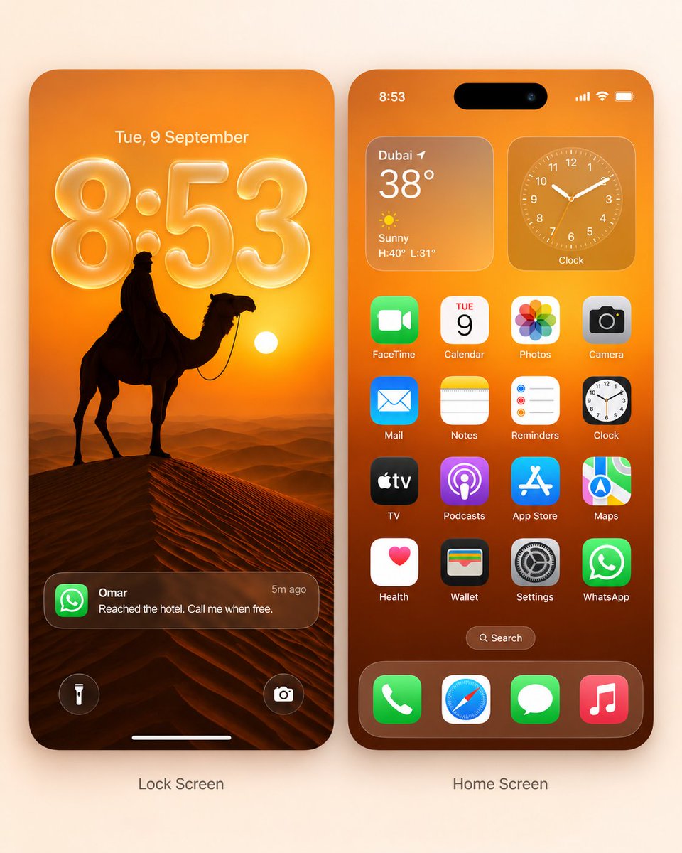 4KWallpapersHQ's tweet photo. Dubai heat, desert silence  this setup hits different.

Your next Lock + Home Screen setup? 🔖 Save it.

💖 Like · 🔁 Repost · ➕ Follow for daily HD drops.

Keep the wallpaper vibe going

More cinematic mountain captions https://t.co/DntCbc6Kjv