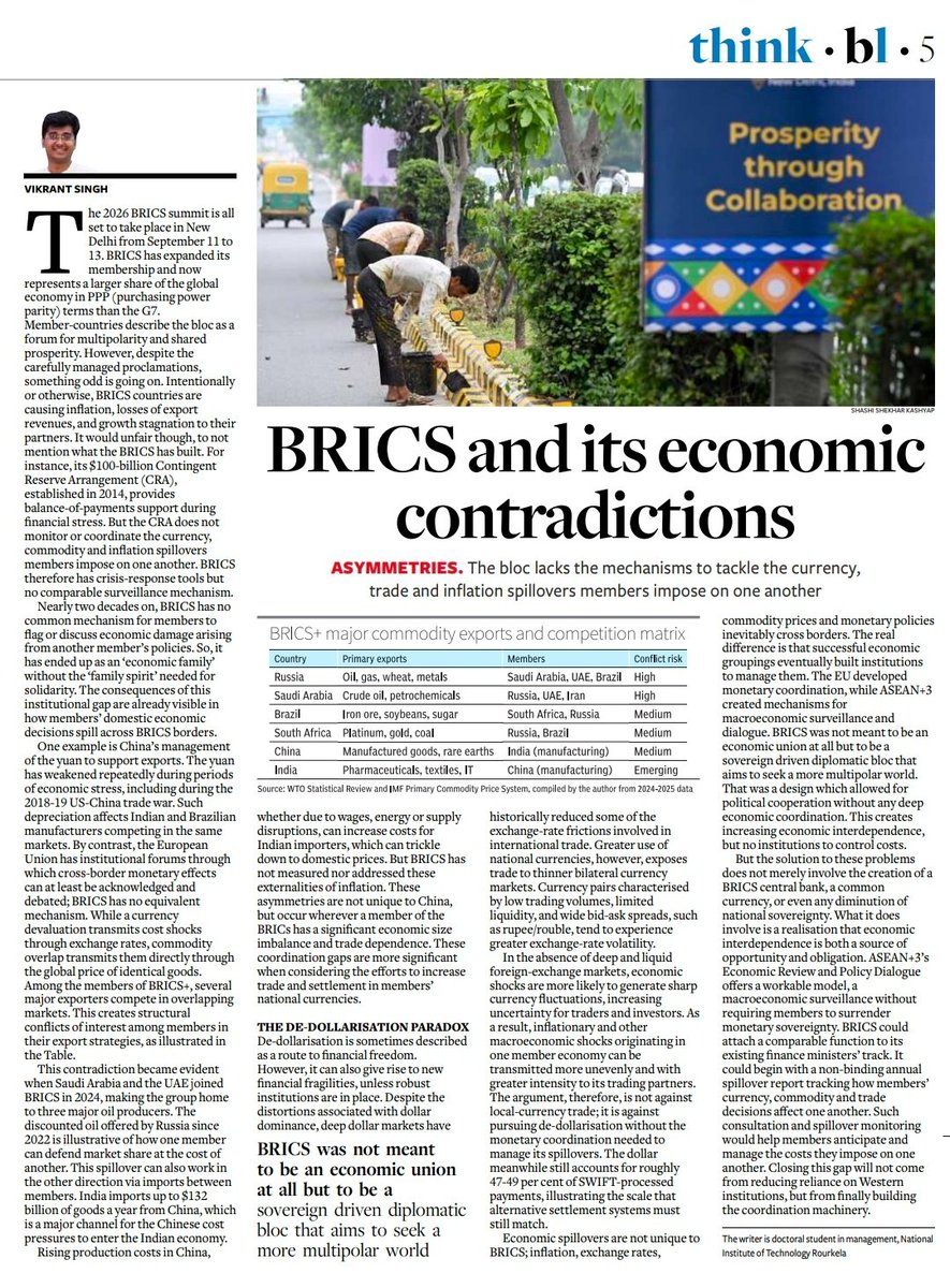 VikrantNirmala's tweet photo. Read my Column in The Hindu Business Line'. 

#BRICS https://t.co/PTRKJjKGB4