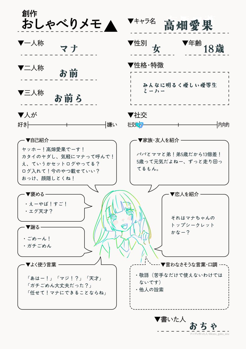 Morning060's tweet photo. @mill_age 
セリフなさすぎたのでマナのおしゃメモ✍️ https://t.co/QPOgr40d5x