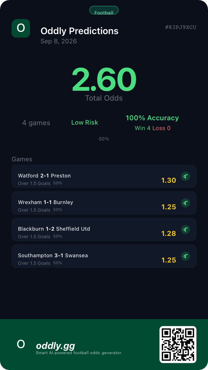 oddlydotgg's tweet photo. 🏆 WINNING SLIP! 💰🔥

Another one hits! ✅ The predictions came through, and the slip is CASHED! 🎯

Trust the numbers. Trust the AI. Trust Oddly. 🤖⚽

Your next winning slip could be yours. 👀

#OddlyGG #WinningSlip #FootballPredictions https://t.co/JYRG9sXcmO