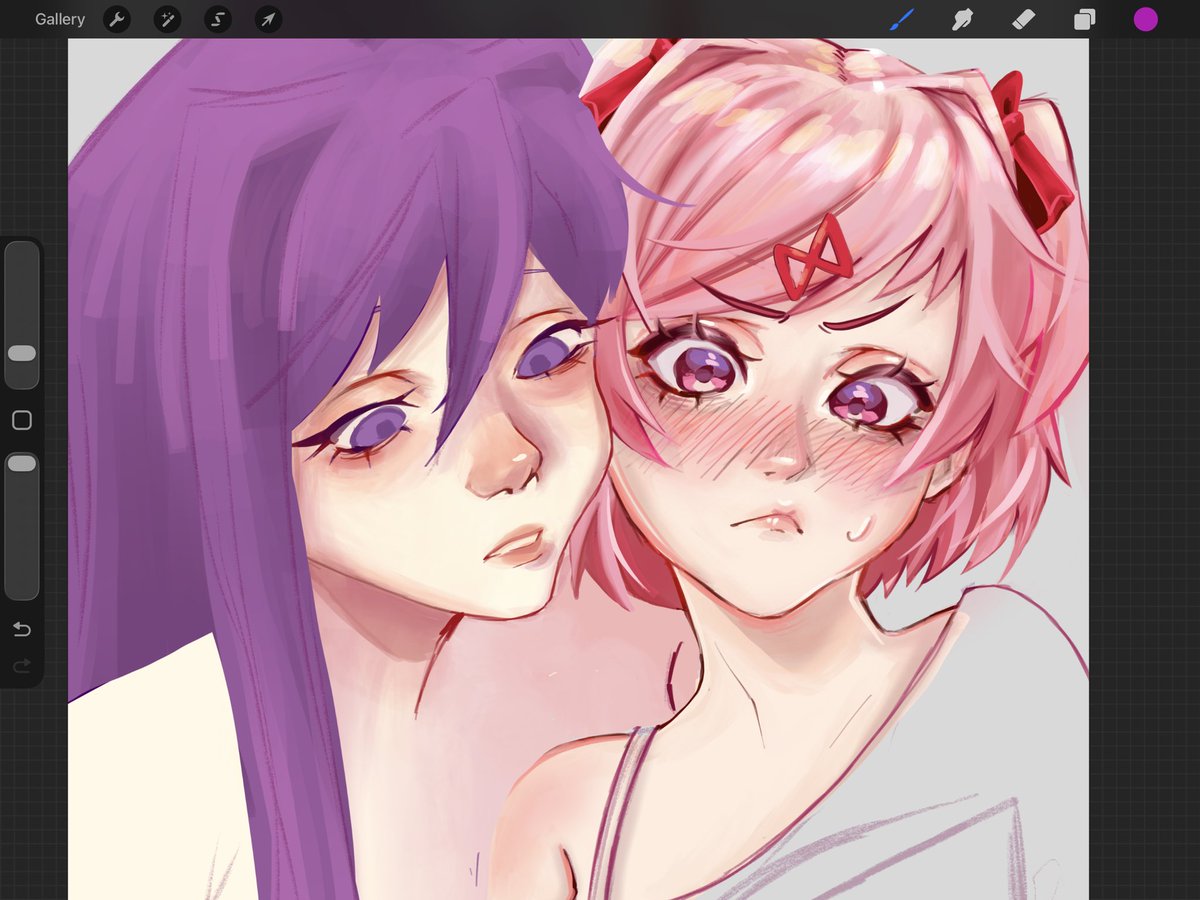 b1rdy_draws's tweet photo. yuri x natsuki wip #ddlc #dokidokiliteratureclub https://t.co/K5NnoOuz1x