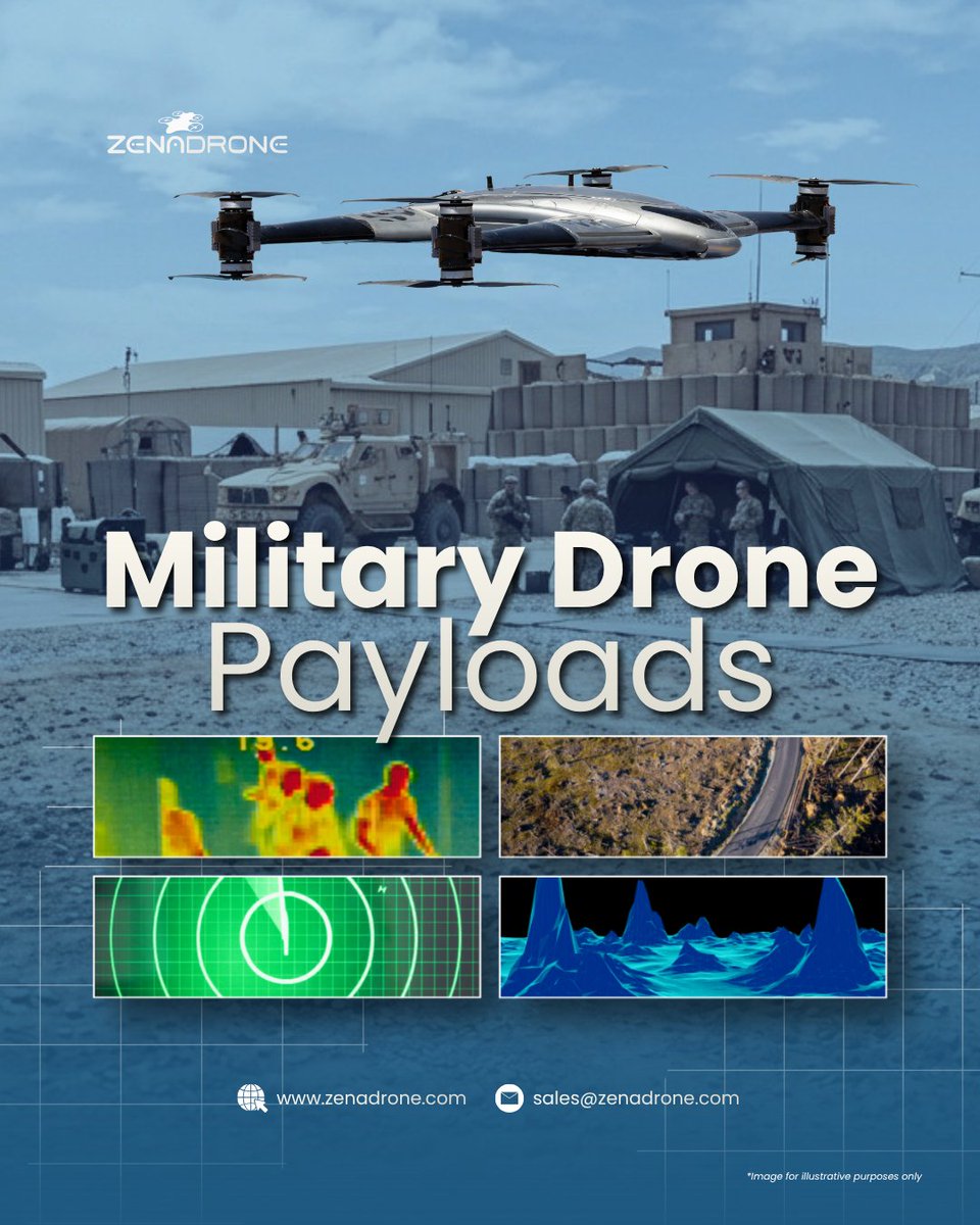 ZenadroneInc's tweet photo. With military drone payloads, mission-specific requirements are managed with advanced military drone sensors, EO/IR cameras, thermal imaging, multispectral systems, and LiDAR.

#ZenaDrone #DroneTechnology #MilitaryUAVPayloads #DronePayloadSystems #UAVSensorPayloads https://t.co/W06XkcS450