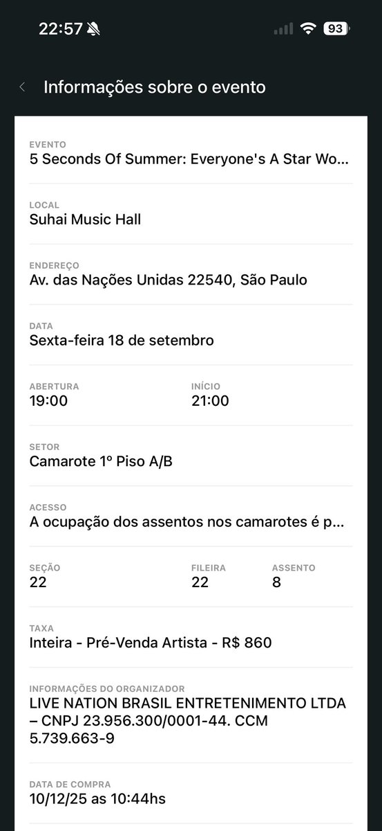 gabicalbaiser's tweet photo. @justIikamovie oie eu to vendendo meus ingressos do camarote 22 por 450 cada (é inteira mas to fazendo preço de meia pq n vou conseguir ir). eles estão no buyticket se quiser comprar por lá https://t.co/4A5qpyIUrT