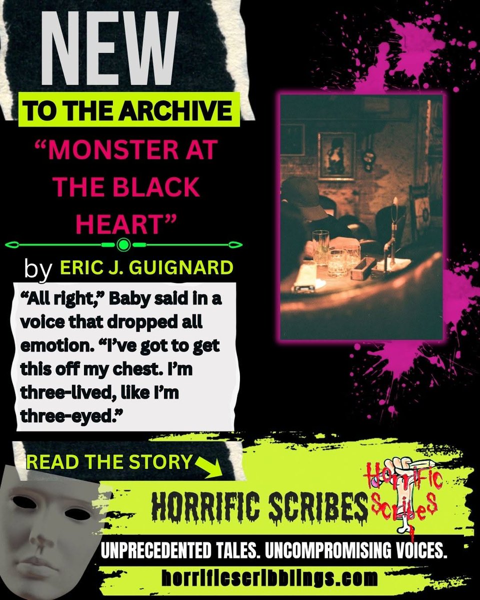 ericjguignard's tweet photo. Fun lil' monster story I wrote up for reading today at Horrific Scribblings, here: https://t.co/nQXFQRXQq6 https://t.co/INzIDZLLBh