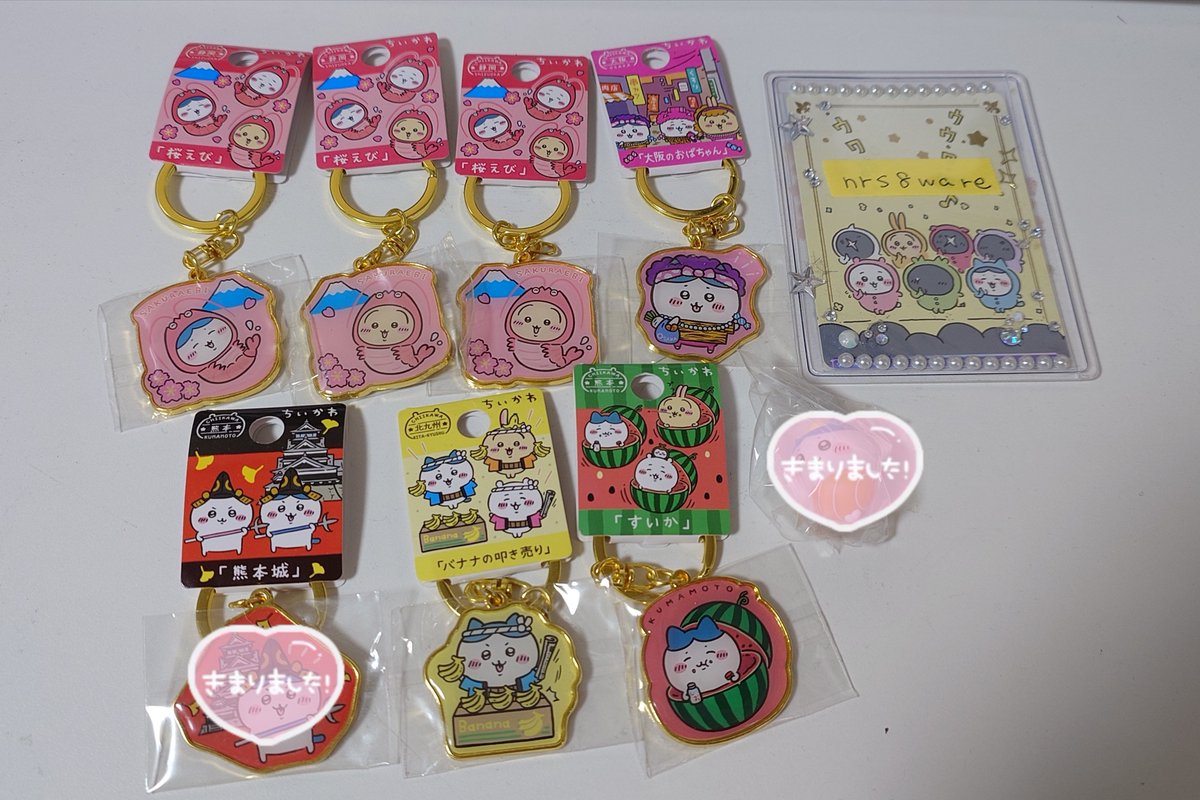 nrs8ware's tweet photo. ちいかわ 交換
ご当地ちいかわ
譲:桜えび、大阪のおばちゃん★、バナナの叩き売り、すいか(ハチワレ)
桜えび うさぎ
求:写真二枚目各1

郵送交換希望 求は買取もしてます
★は定価＋送料譲渡可能
検索からもお気軽にお声掛けください https://t.co/KLnRUKXHQK