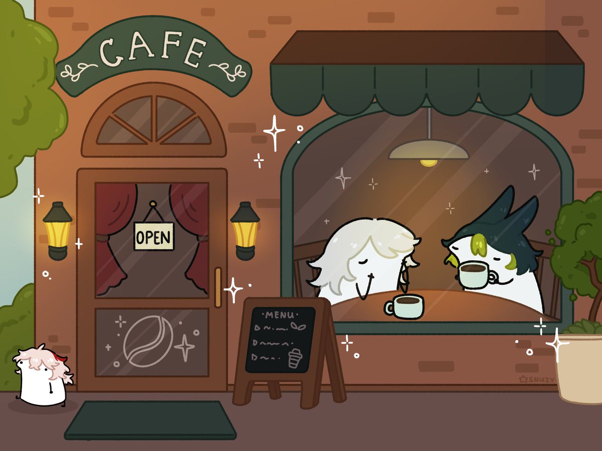 SnuzTangerine's tweet photo. Afternoon coffee ☕️

#cynonari #cyno #tighnari https://t.co/Pq279Ud0zR