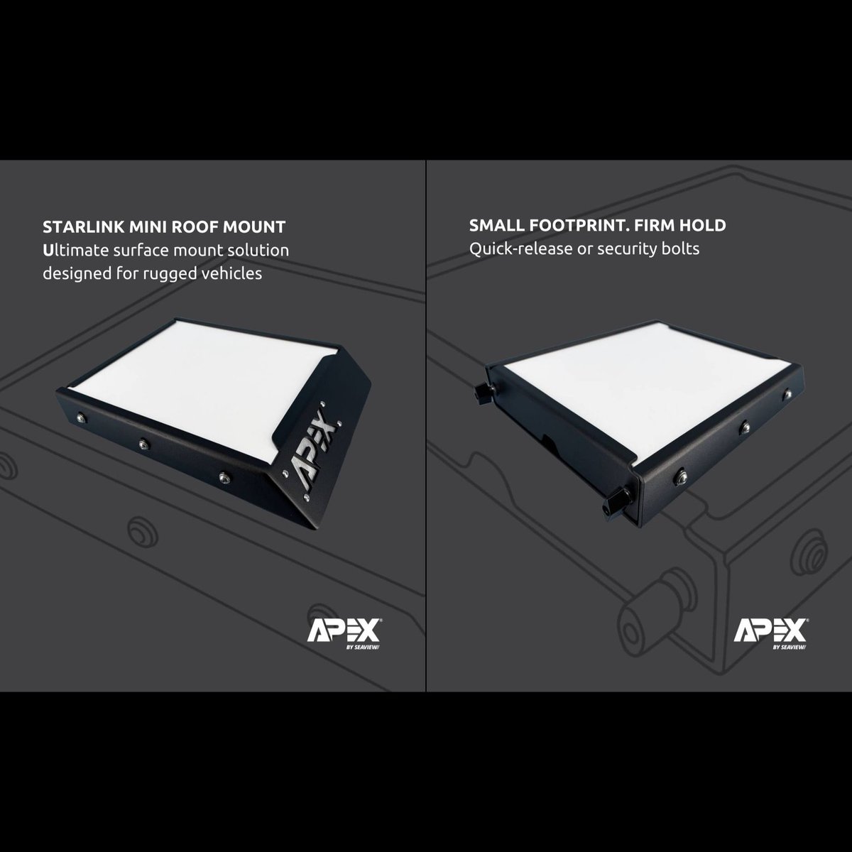 BatesSexy's tweet photo. Seaview's Starlink Mini Roof Mount is now available through CWR. Explore Seaview's other Starlink mounting solutions too. https://t.co/h5asgQfG0I