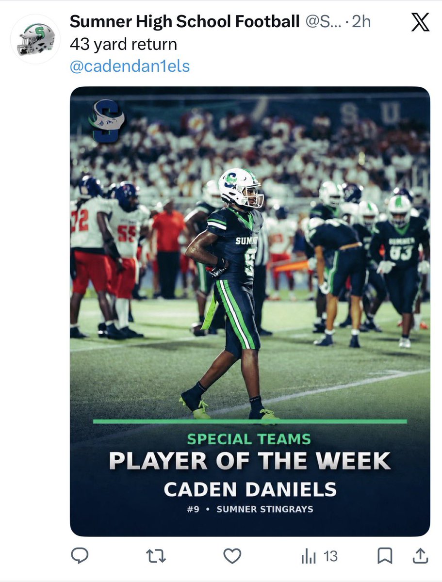 cadendan1els's tweet photo. @CoachKD127 Caden Daniels sumner high school Riverview,Fl C/O 2028
DB/WR https://t.co/avokkuhKhW