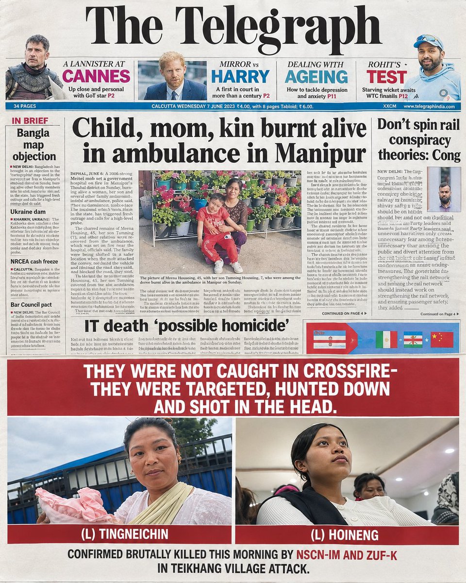 ElizabethMv76's tweet photo. In the Manipur bloodbath, one sickening fact screams louder than every other crime: Meiteis and Nagas deliberately hunted down defenseless women, children, the elderly, and pastors—slaughtering the most helpless victims with pure savagery and zero mercy. https://t.co/CPqQziohe7