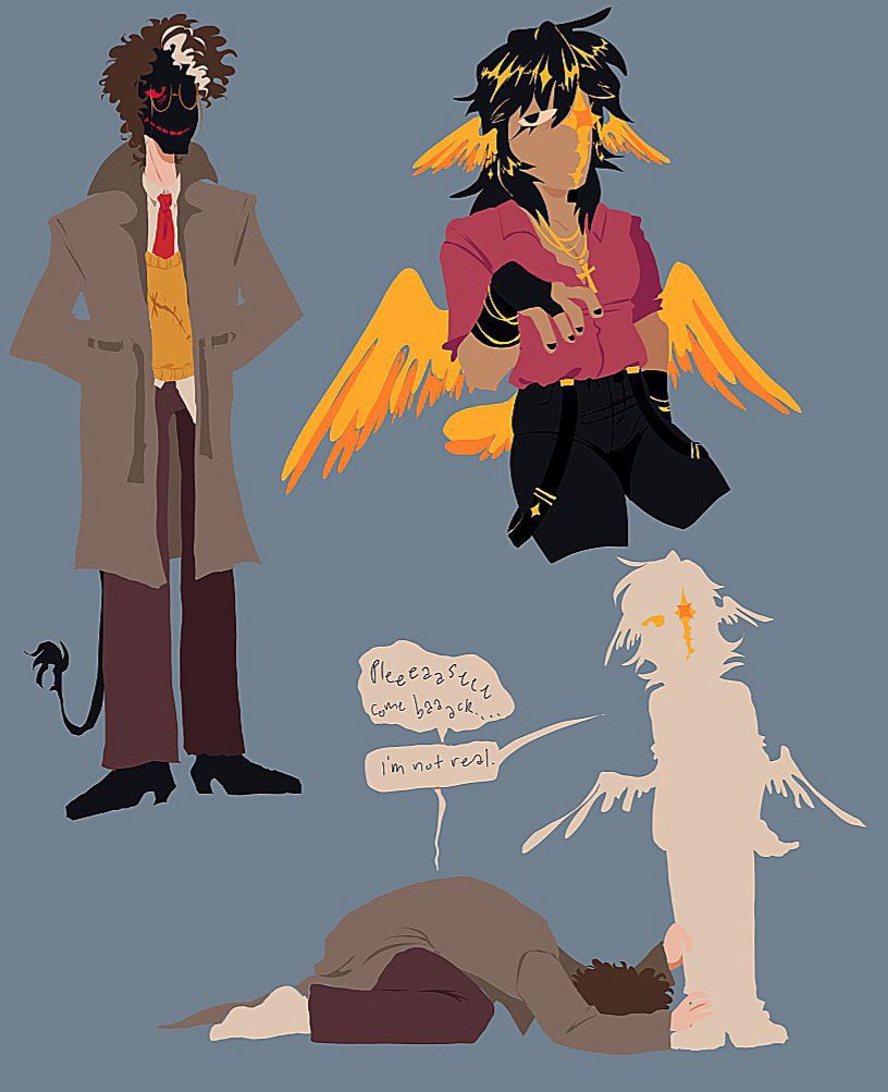 SyndicatedSys's tweet photo. Various lineless doodles... Feat. One of my alt cWil and cQ designs for an AU(?) that no I will never talk about the details of 

WSS DNI
#cwilburfanart #tommyinnitfanart #quackityfanart #slimeciclefanart #dsmp https://t.co/Z8iKhRHyjn