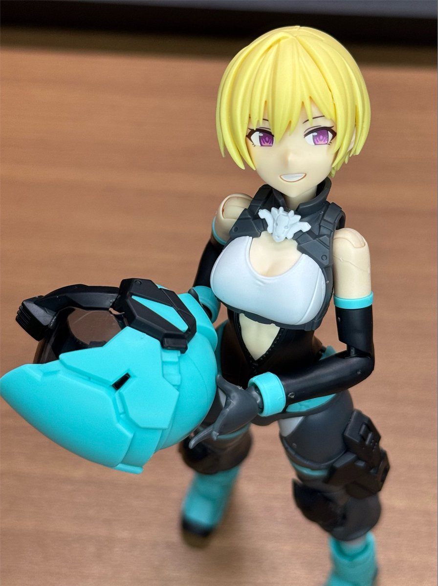 ShiroSnowhite's tweet photo. 合わせて買ったアイマスコラボのヘッドパーツ！
ちょっとユウキに似てるから気になってた。

(調べてみるとこの子もサイズ的には控えめ？なのでライディラボディだとかなり…) https://t.co/LXdFRglEib