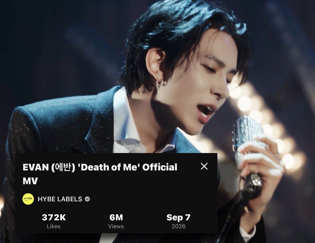 evanfolder's tweet photo. EVAN (에반) ‘Death of Me’ Official MV has surpassed 6M views!

#EVAN #에반 #HEESEUNG #희승 https://t.co/vqsRhtCLSV