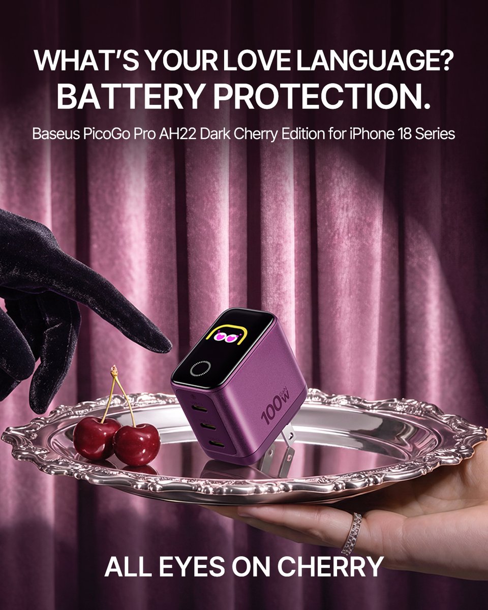Baseus_Global's tweet photo. Thatβs a love language we can get behind. π
PicoGo Pro AH22 brings smart battery protection with up to 100W charging.
Meet the Baseus Dark Cherry Collection for iPhone 18 Series
π https://t.co/sRrGighnxE
#Baseus #BaseusPicoGoPro #BaseusCharger #BaseusDarkCherryColletion #iPhone18