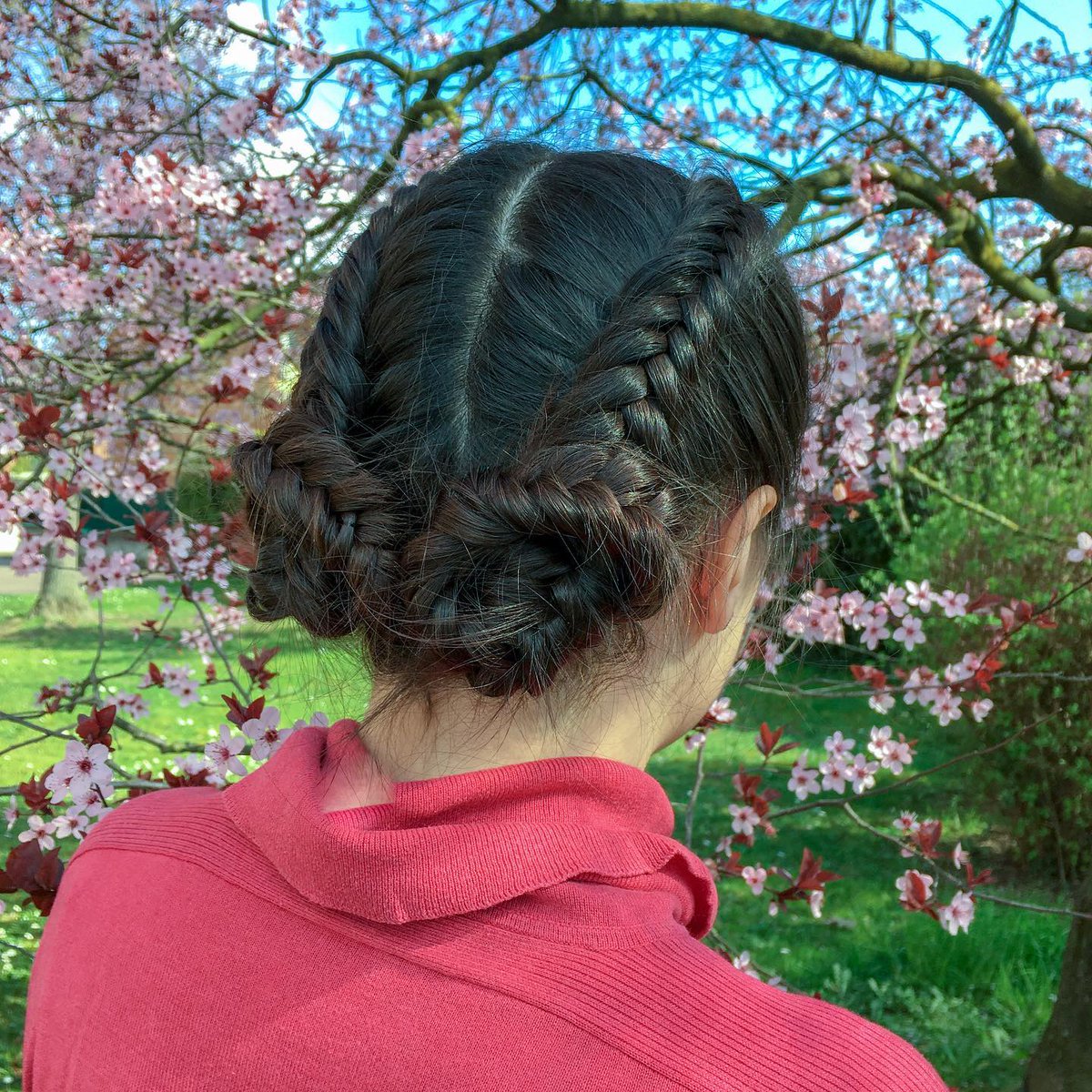 RoyArcegarng's tweet photo. Enjoying spring at home! Inverted fishtail braids into buns. Have a nice day and stay safe! https://t.co/iwnKS7zgPU