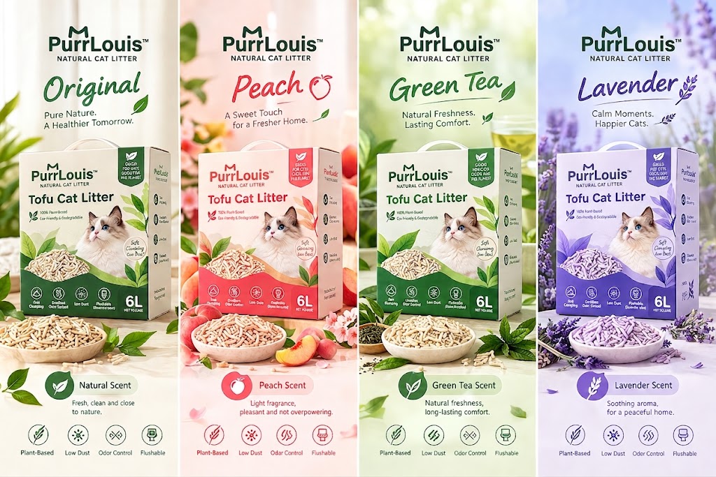 mhcatlitter's tweet photo. Nature has four new moods. 🐱🌿

🌿 Original — Pure &amp; Natural
🍑 Peach — Sweet &amp; Fresh
🍃 Green Tea — Clean &amp; Refreshing
💜 Lavender — Calm &amp; Soothing
Four scents. One natural cat litter collection.

#PurrLouis #mhCatLitter #tofucatlitter #peahuskcatlitter https://t.co/CeF6NASM0V