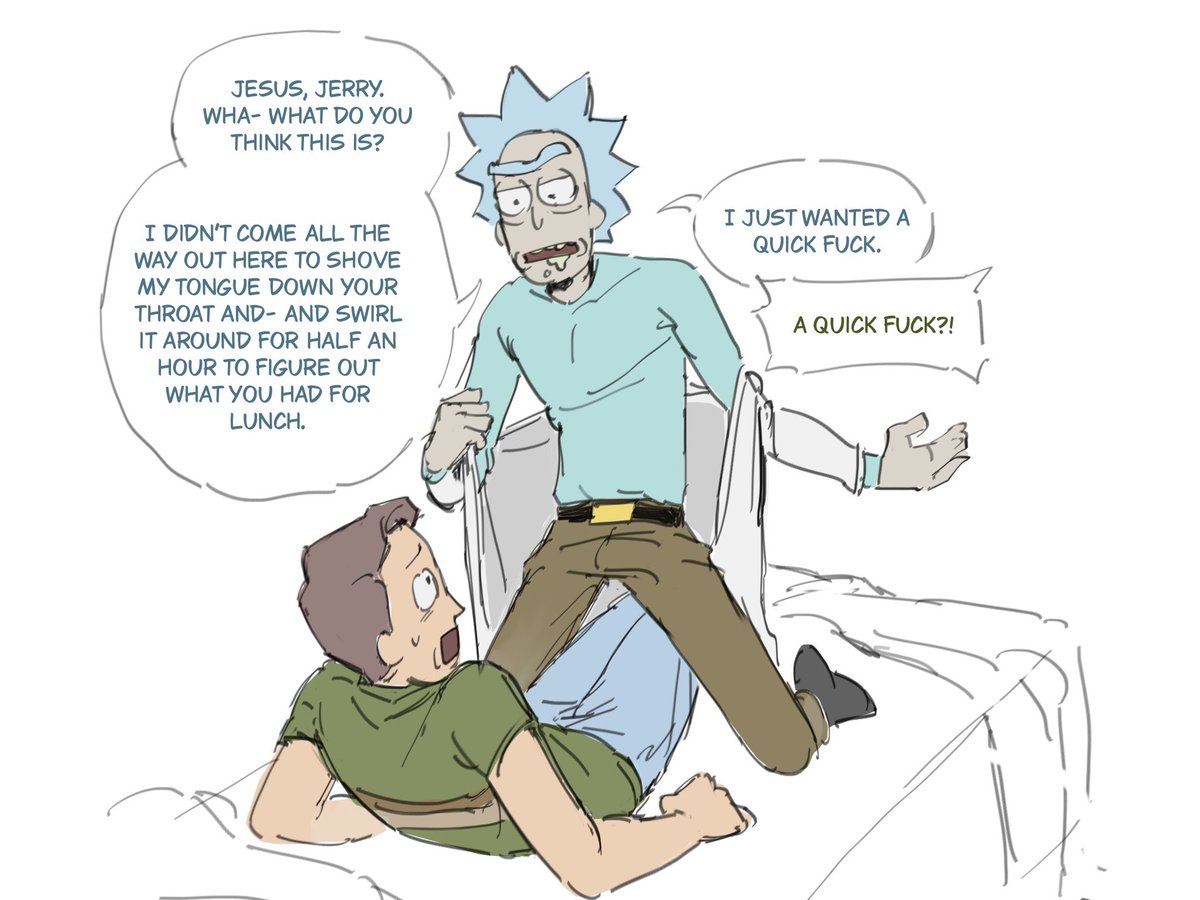 iatnentwt's tweet photo. Holy yap ✌️
I’m not a writer nor do I do comics, and I only thought of this during my 15 break, but yea… Rick showing up at Jerry’s after the divorce
I like to think that Rick is rambling so much bc he’s actually the more nervous one…… #jerrick https://t.co/5VAT4bq8rg