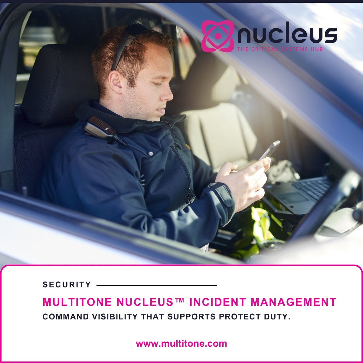 MultitoneUK's tweet photo. Multitone Nucleus™ Major Incident Management strengthens your protect duty planning with clear command structures, real-time response visibility, and a fully auditable record of every incident. 

Preparedness you can plan for - and prove. 

#ProtectDuty #MartynsLaw #Nucleus https://t.co/57IbCVrMbi