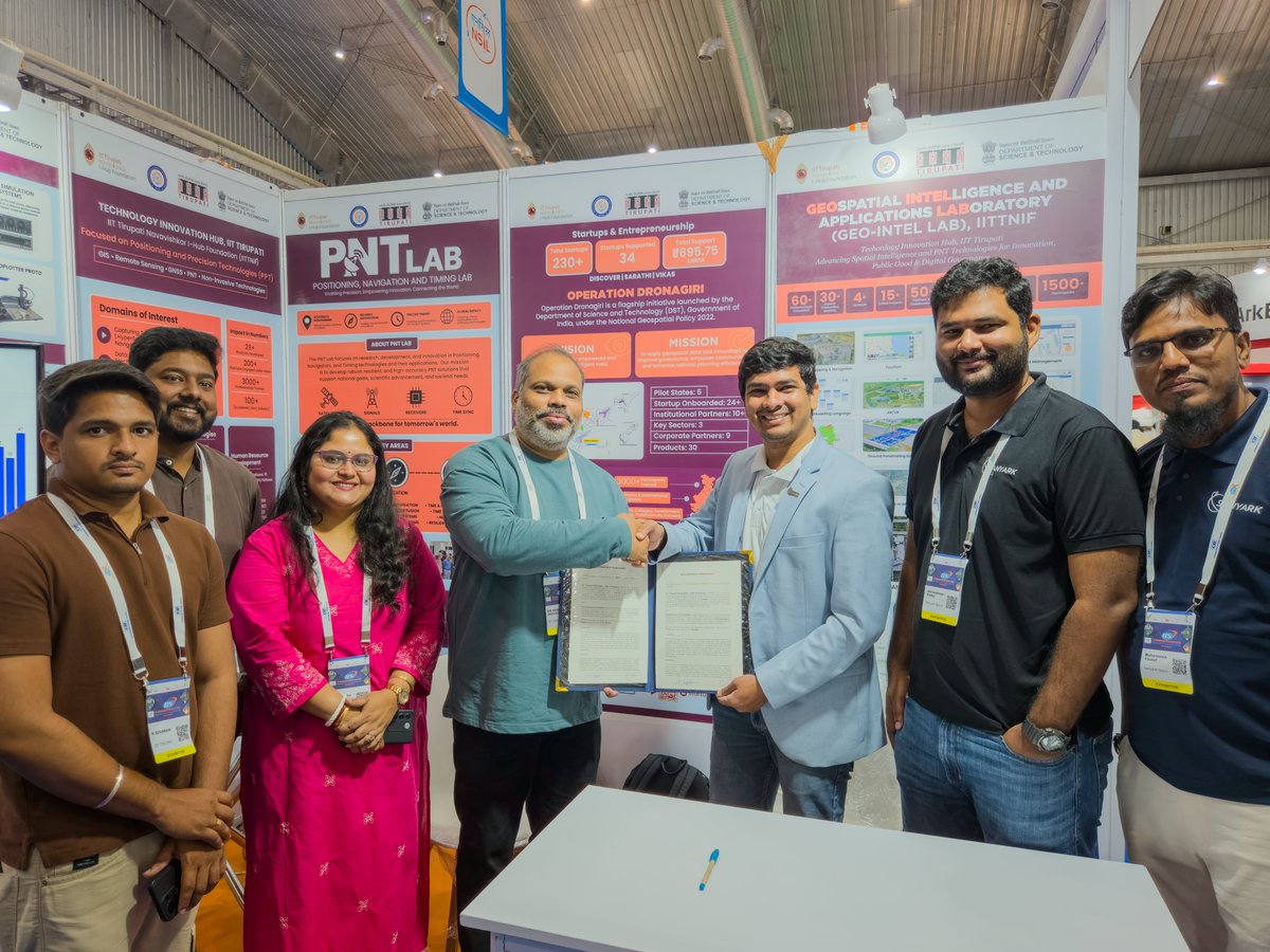SanyarkSpace's tweet photo. A step forward for next-gen PNT!

At #BSX2026, Sanyark Space Technologies signed an MoU with @iit_tirupati for R&amp;D in advanced PNT technologies and atomic clocks.

Building indigenous, resilient PNT capabilities for the future. 🛰️

#SanyarkSpace #PNT https://t.co/dzIpsxK5iP