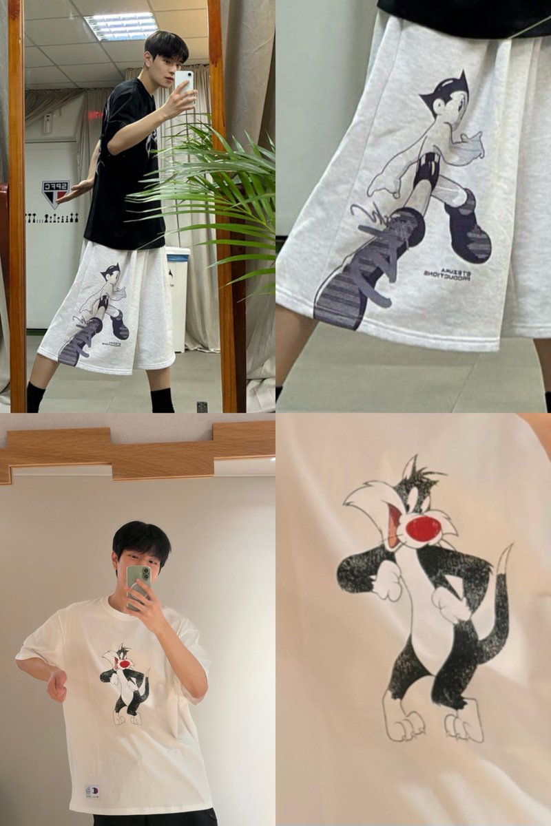 seungminisagod's tweet photo. seungmin and his habit of imitating characters on his clothes, so cute 😭 https://t.co/vTNj15yhJ4