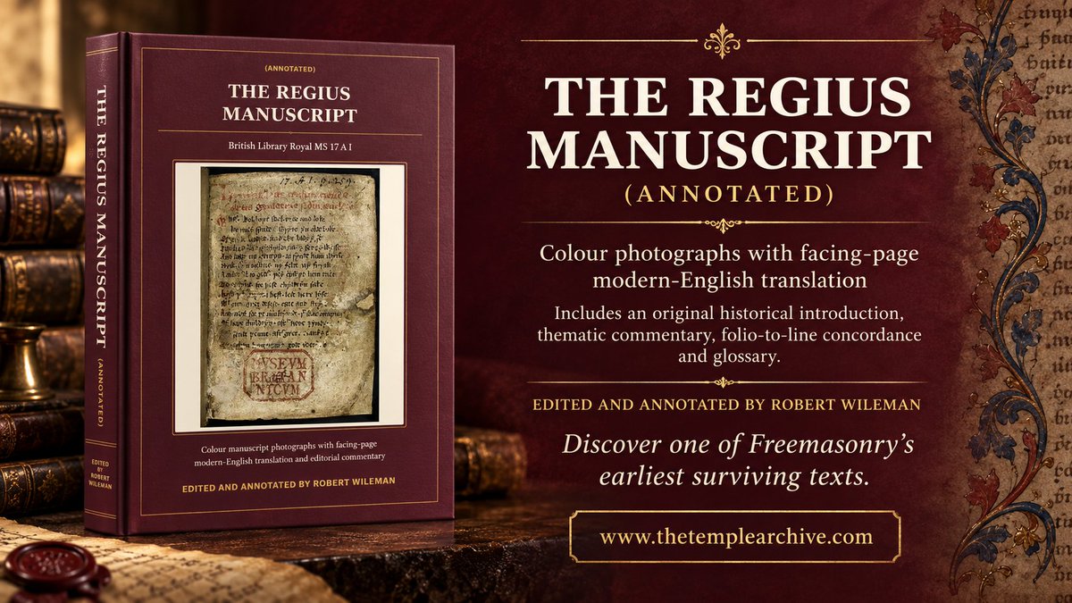 Freemasonry6023's tweet photo. https://t.co/EpJbD9Z8mE Examine the earliest surviving Masonic Old Charge through colour manuscript photographs, a facing-page modern English translation and newly prepared historical commentary. Discover one of Freemasonry’s earliest surviving texts. https://t.co/2uGFIlWLOJ