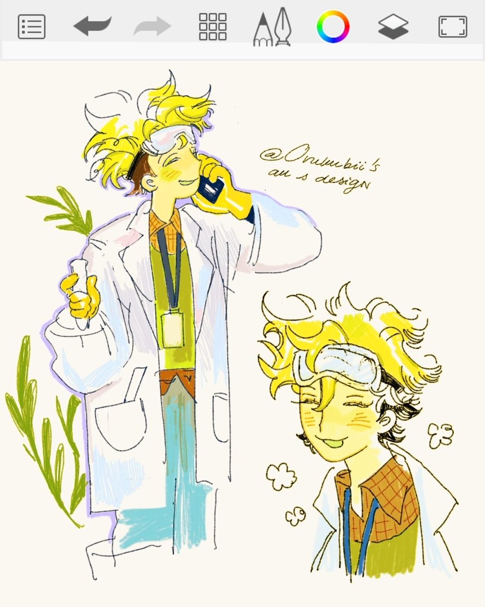 Mumumonmun's tweet photo. My fanart of @/Orukubii's au...  the design is so cool... 🥺🫶 I love this a lot https://t.co/7Ppmrfu9JM