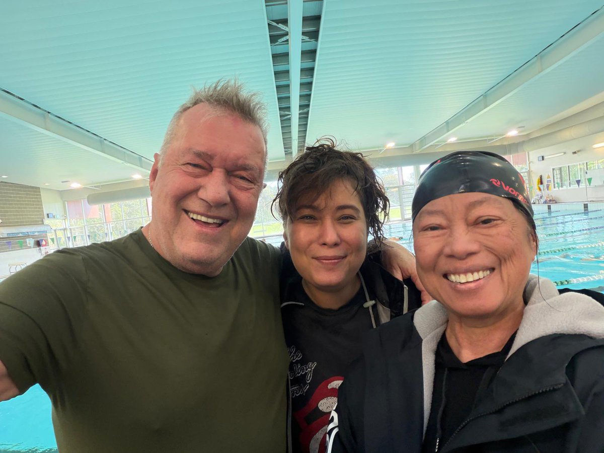 JimmyBarnes's tweet photo. .@ellymaybarnes has had a tough year with chronic pain. She’s turned a big corner and it’s great to have her back in the pool with us. We had to swim extra laps today because of Jane’s Southern fried chicken. https://t.co/XGHg15T1uT