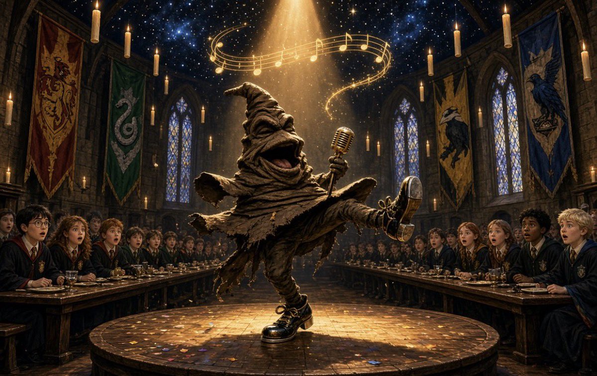 ShelbysFade's tweet photo. If the Sorting Hat can see your entire soul in thirty seconds, why did it still need a whole song and dance number every year? https://t.co/QNZ4E0D2R0