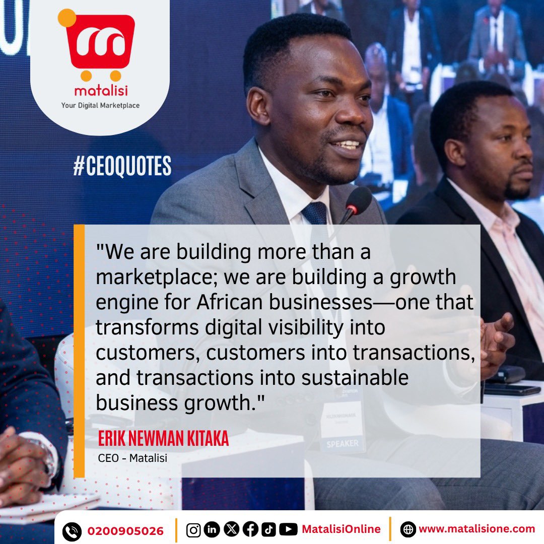 matalisionline's tweet photo. At Matalisi, we turn digital visibility into customers, customers into transactions, and transactions into sustainable business growth. 🌍📈

Your business. Your market. Your growth.
#Matalisi #CEOQuotes #DigitalMarketplace #AfricanBusiness #BusinessGrowth #Ecommerce https://t.co/IM3Ixollbb