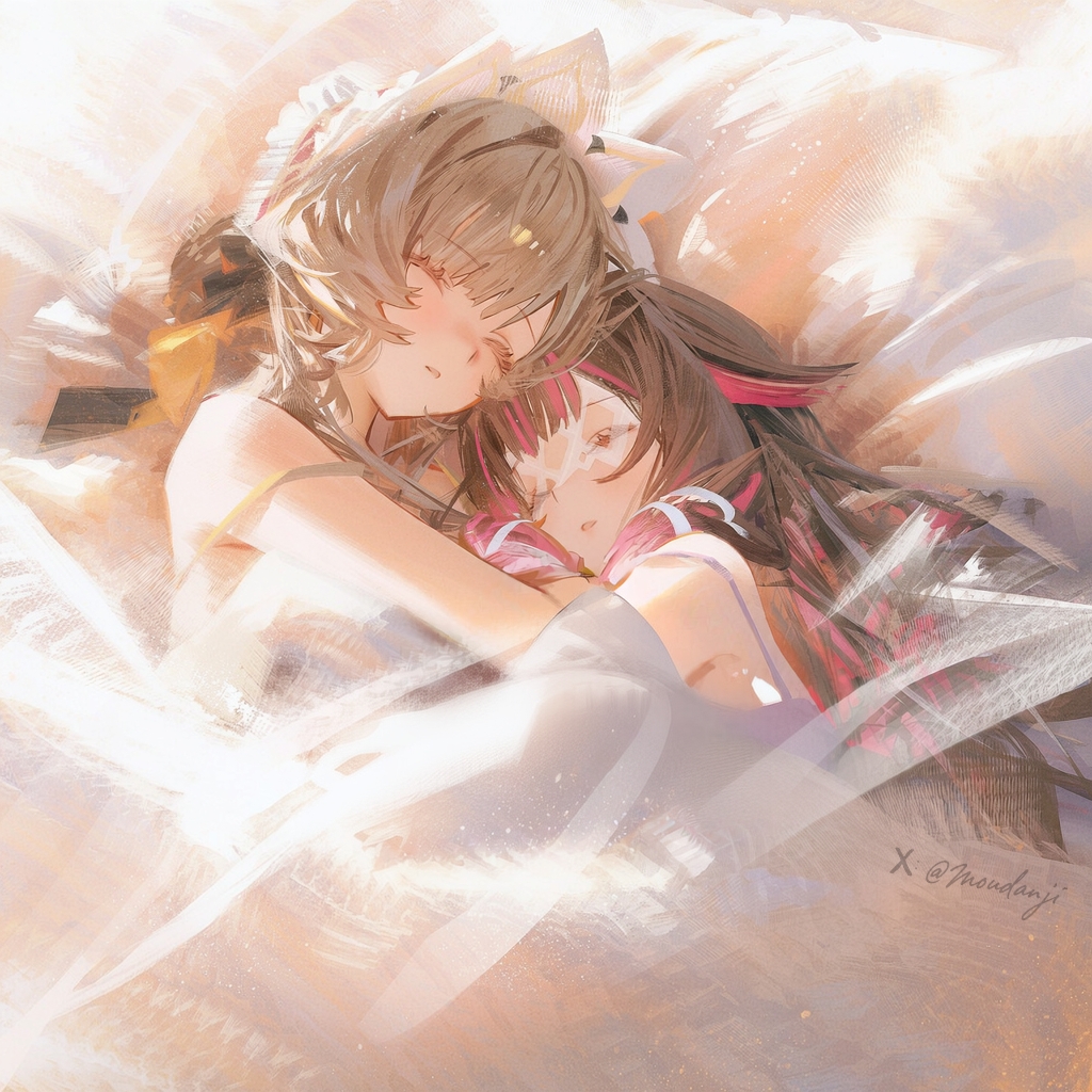 moudanji's tweet photo. A quiet moment in the warmth. 🕊️✨
#GenshinImpact #Columbina #Sandrone https://t.co/MH7ydmVogc
