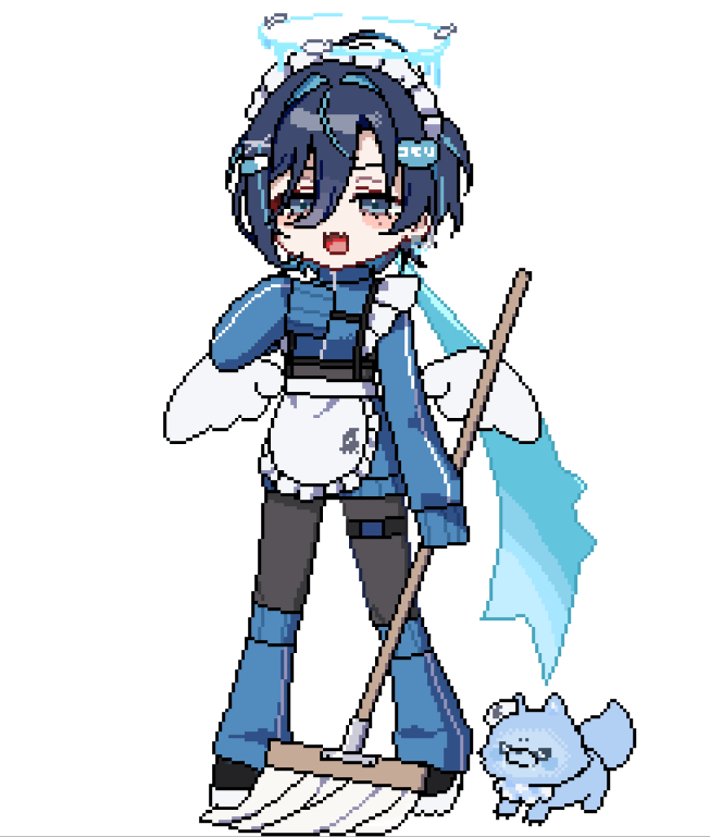 momore_blue's tweet photo. これはちょっと前に息抜きで描いてたメイドちまこもり https://t.co/ipJ2yOi0ka