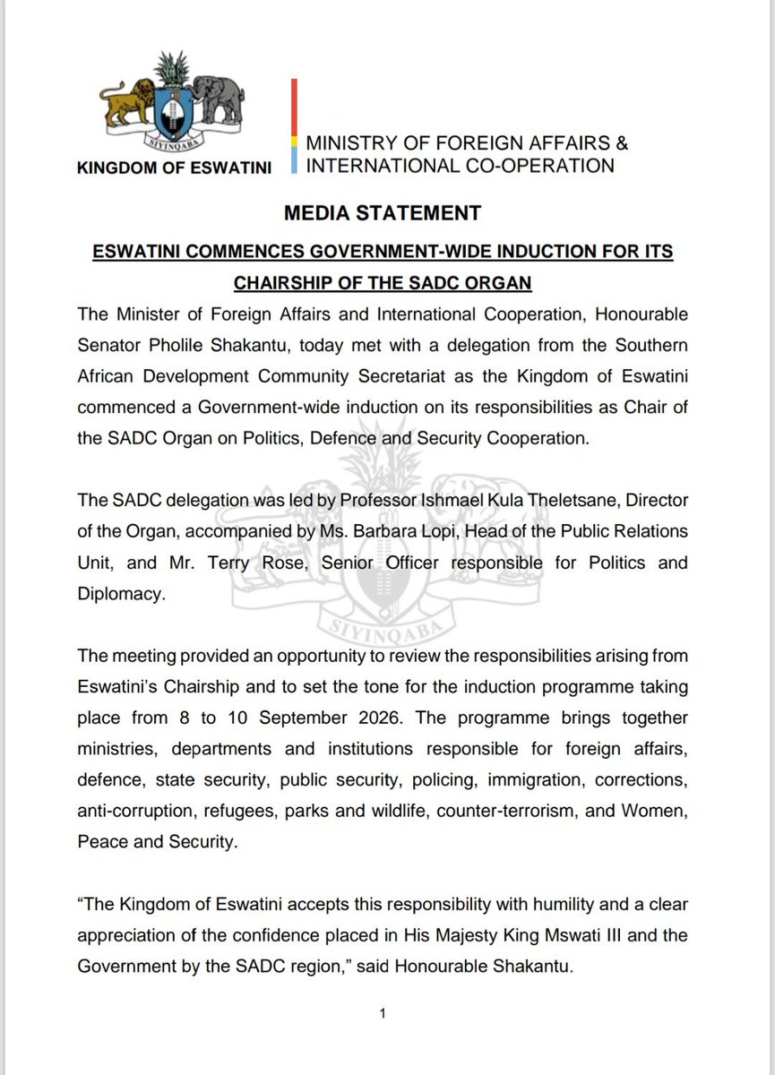 masina_mandla's tweet photo. Eswatini’s SADC Organ Troika Chairship. https://t.co/WrNeNIeckQ