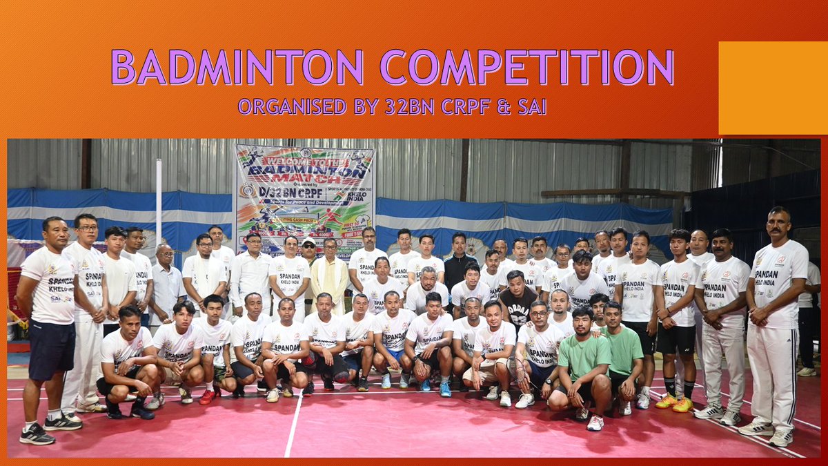 32BNCRPF's tweet photo. #32BN #crpf THE Badminton tournament organised by 32BN CRPF under the aegis of the M&N sector crpf in collaboration with SAI (Sports Authority of India) under khelo India initiative got underway at D/32BN CRPF loc. ON 08/09/2026 https://t.co/4D6mcWQg8T